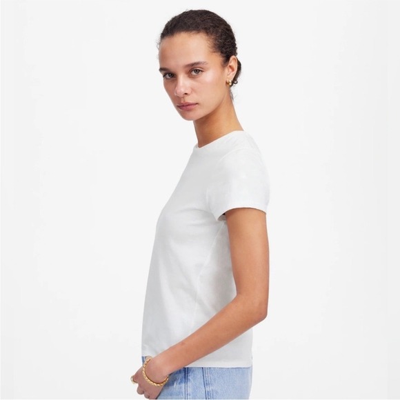 NWT Madewell Essential Slim Tee in Lightweight Cotton in white size M - Picture 4 of 15